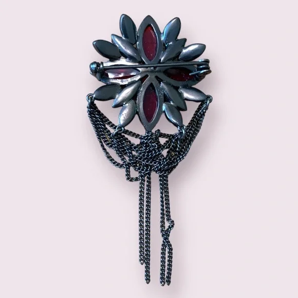 Whimsygoth Burgundy Brooch - Picture 2 of 2